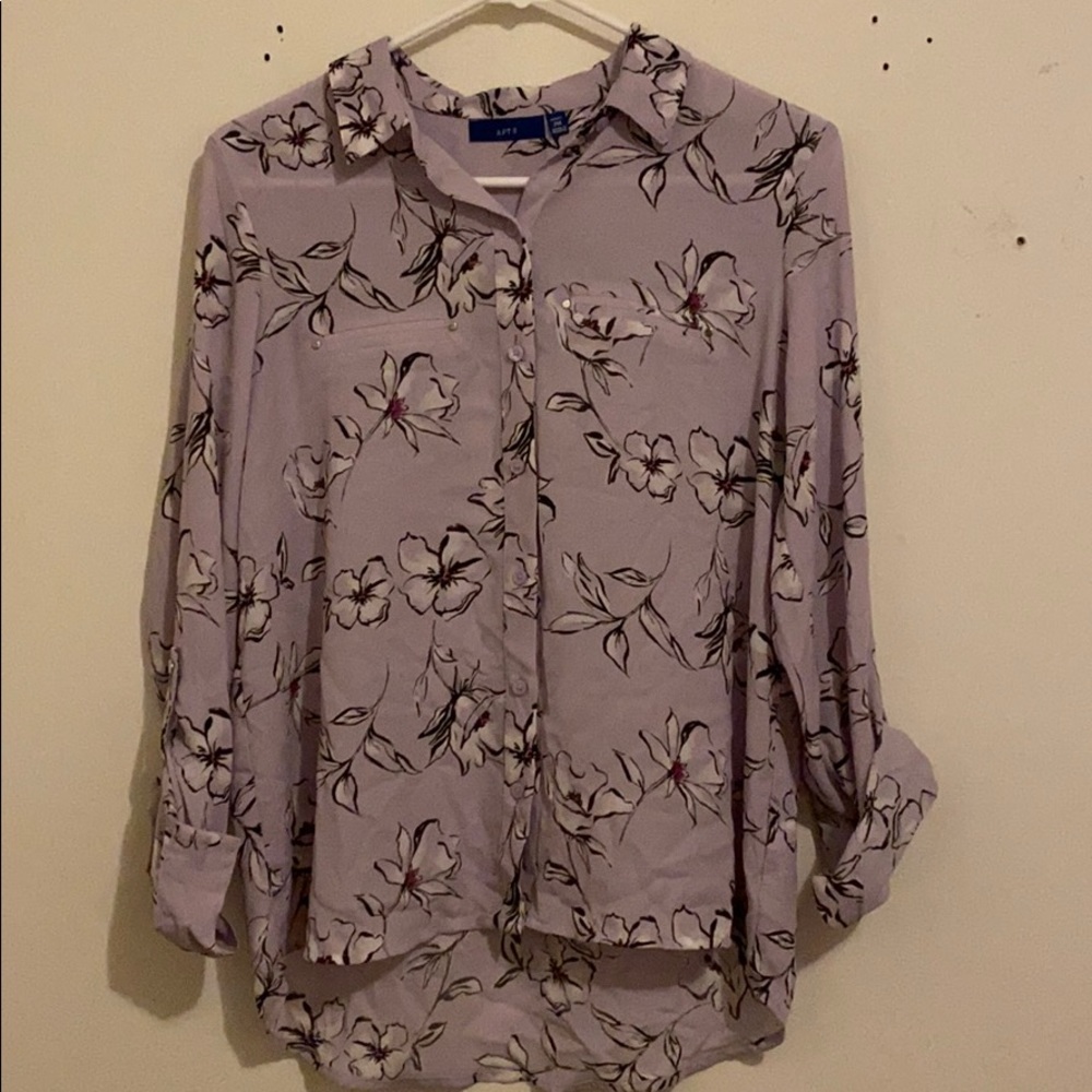 Lilac button down business casual shirt